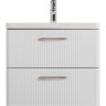 База под раковину BELBAGNO DUE-600-2C-SO-BM-P подвесная с двумя выкатными ящиками Белый металлик 600x422x500